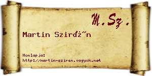 Martin Szirén névjegykártya